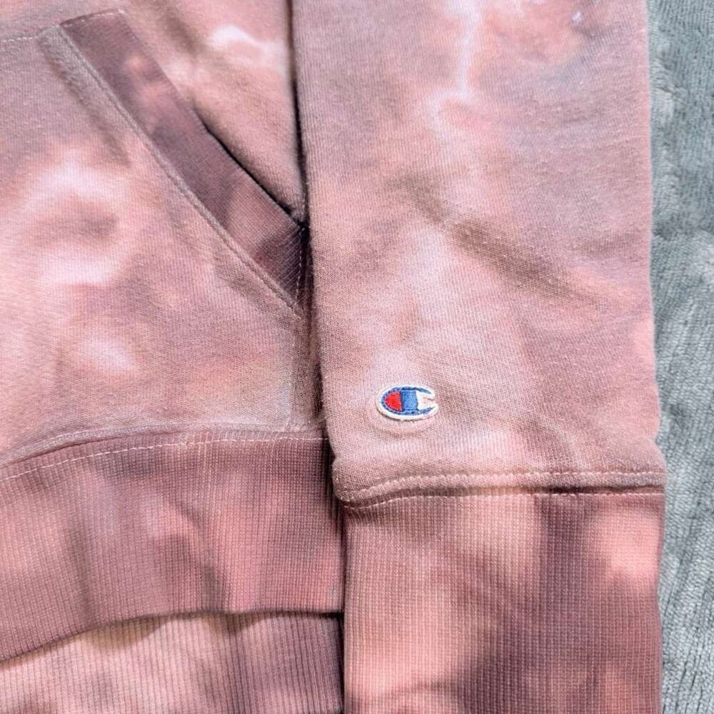 Vtg Women's Boston College Champion Hoodie W/ Logo Pink Tie Dye Eagles Sz S - Picture 7 of 12